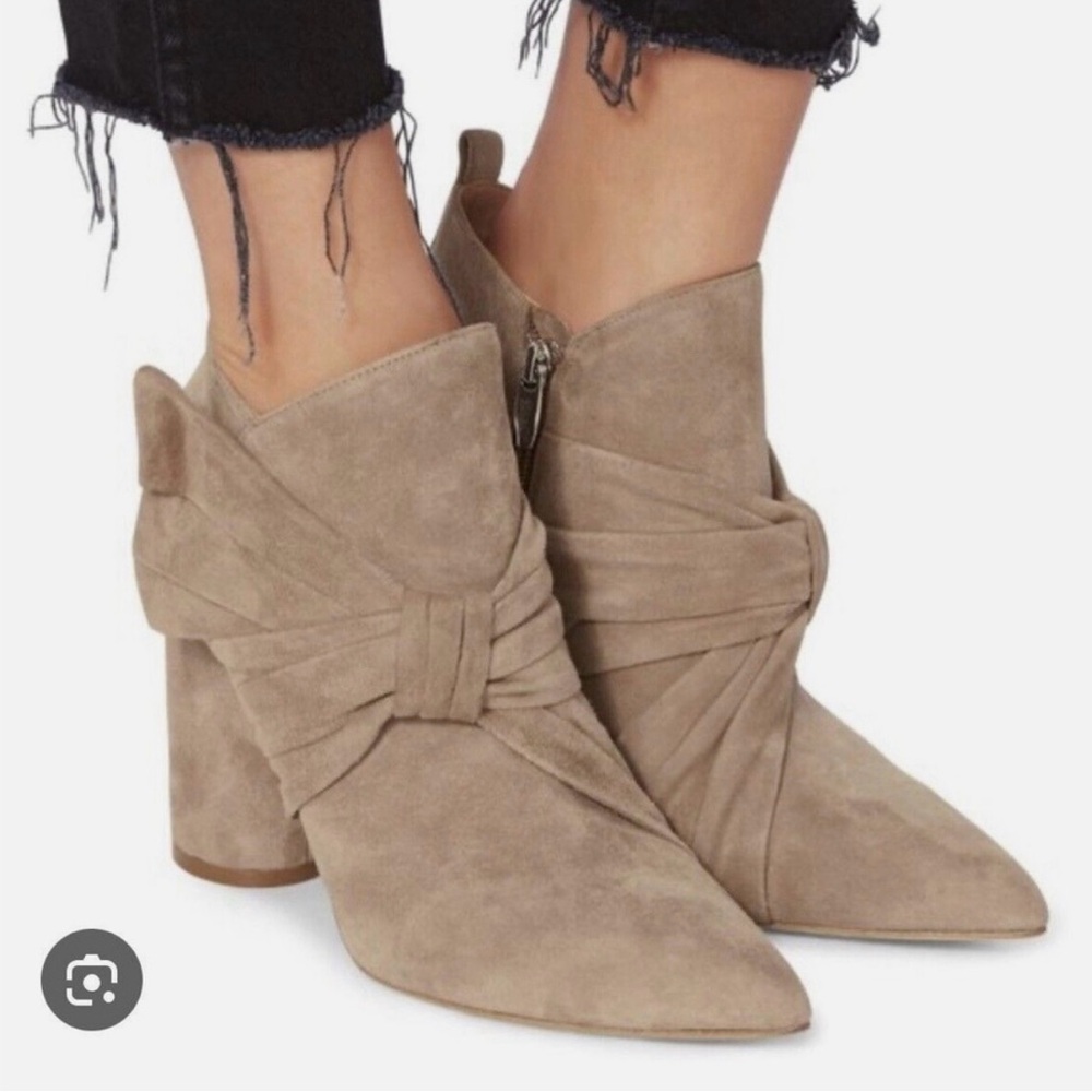 Sigerson Morrison Kiran Suede Ankle Boots with Bow